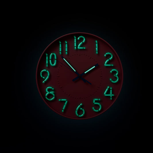 Clock For Wall Dia 30Cm Glow In The Dark