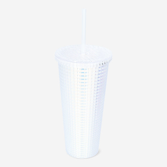 Cup With Straw Mega Size Iridescent