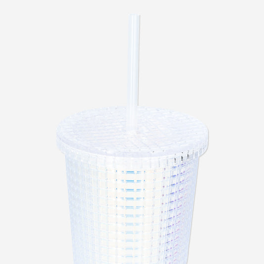 Cup With Straw Mega Size Iridescent