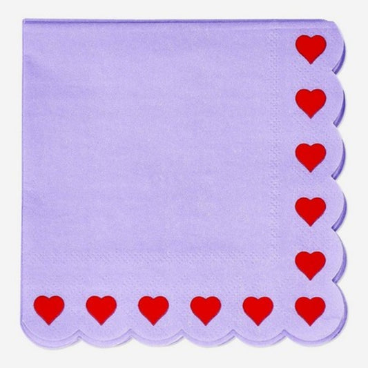 Napkins 3 Layers Hearts Scalloped Edges 15 Pcs 12 X 12