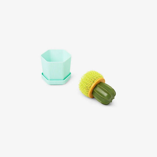 Brush Cleaning In Holder Cactus Shape