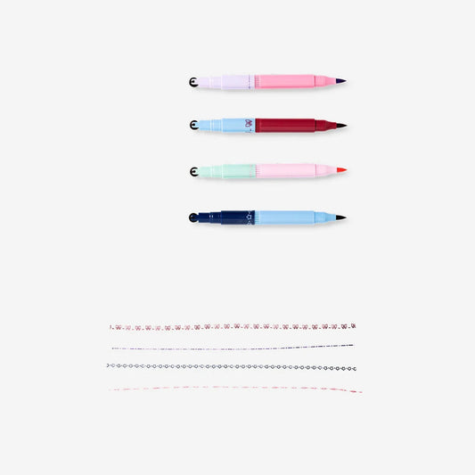 Pens Journaling W Stamp 4 Pcs (In)