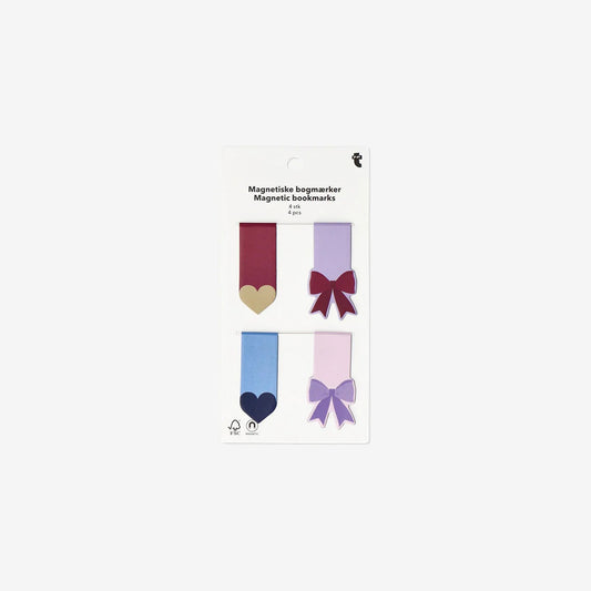 Magnetic Bookmarks Hearts And Bows 4 Pcs