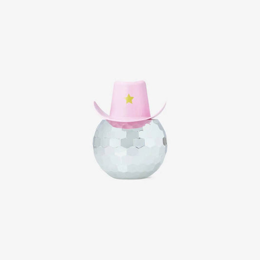 Vase Plastic Cowboy Hat Disco Pink