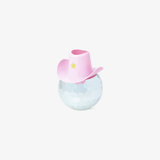 Vase Plastic Cowboy Hat Disco Pink