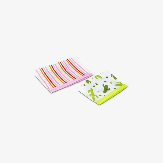 Bags W Selfseal 2Pcs Peva Reusable Cactu