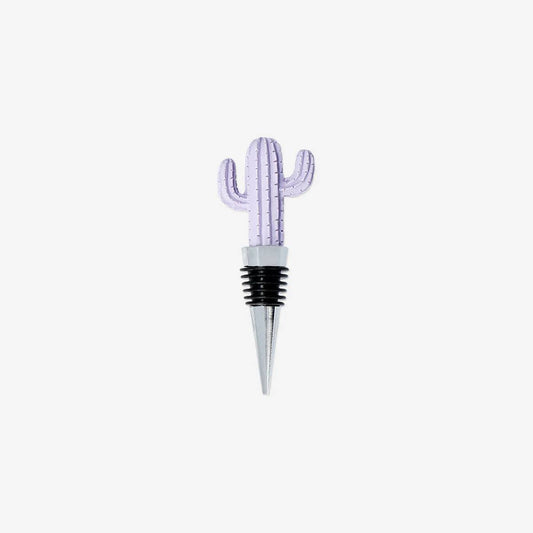 Wine Stopper Cactus Shape Purple
