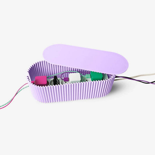 Cable Box Manager Recycled Plisse Purple