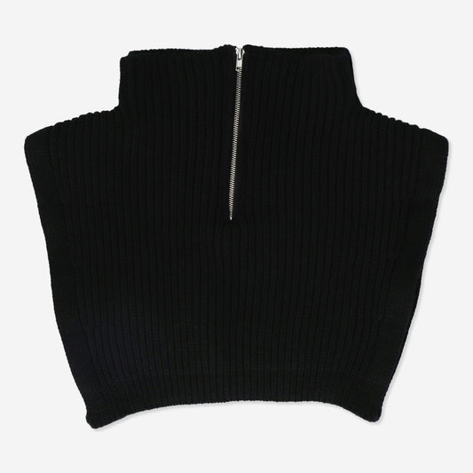 Collar Knitted Black With Zipper