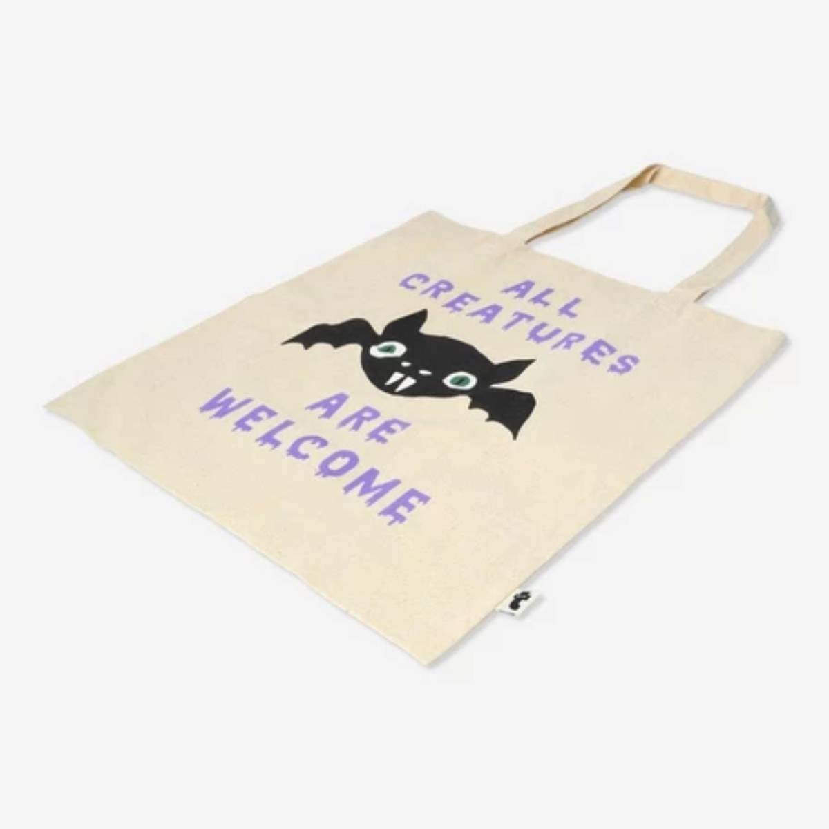 Tote Bag Canvas with Bat And Text