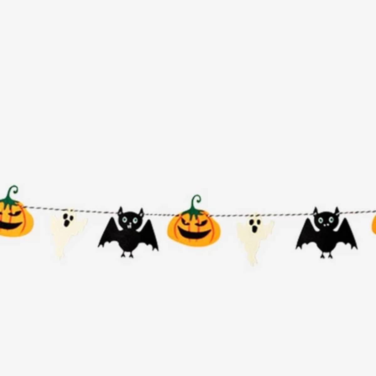 Garland Pumpkin, Bat, Ghost Felt 3M