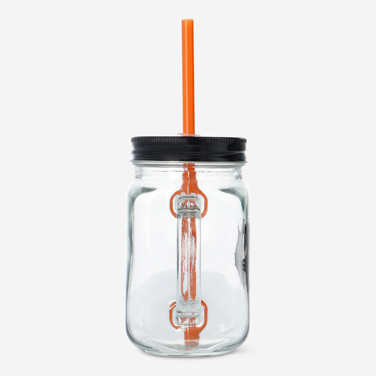 Cat -Jar with Lid And Straw - 450 ml