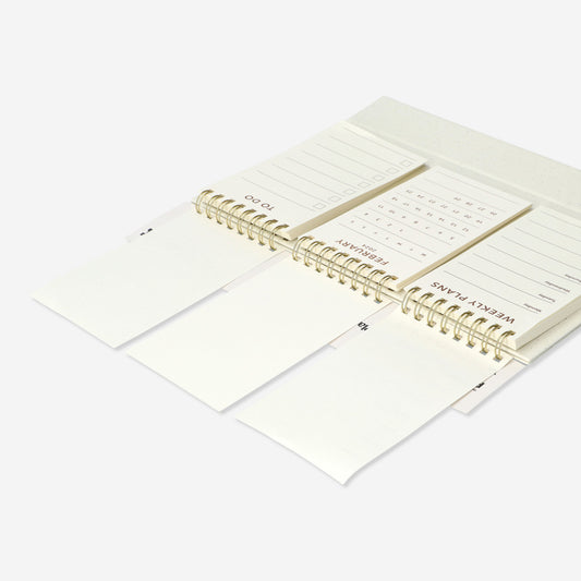 Planner Spiral W. 3 Pads For Desk