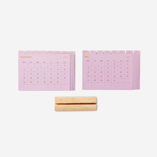 Calendar Table 16 Months A6 Wood Holder