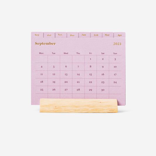 Calendar Table 16 Months A6 Wood Holder