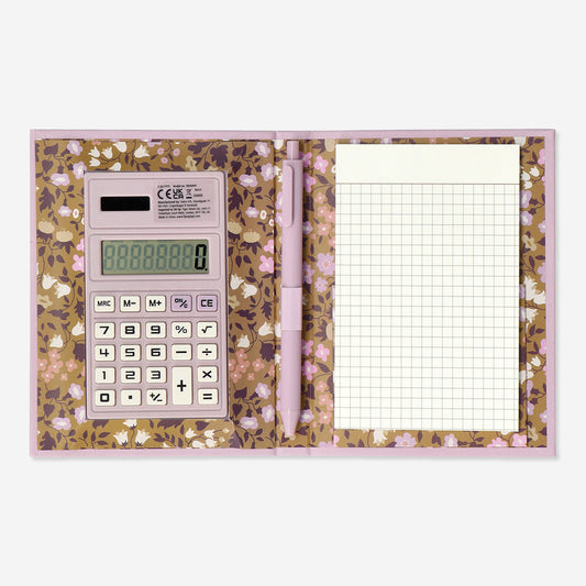 Notepad W. Calculator & Pen Purple