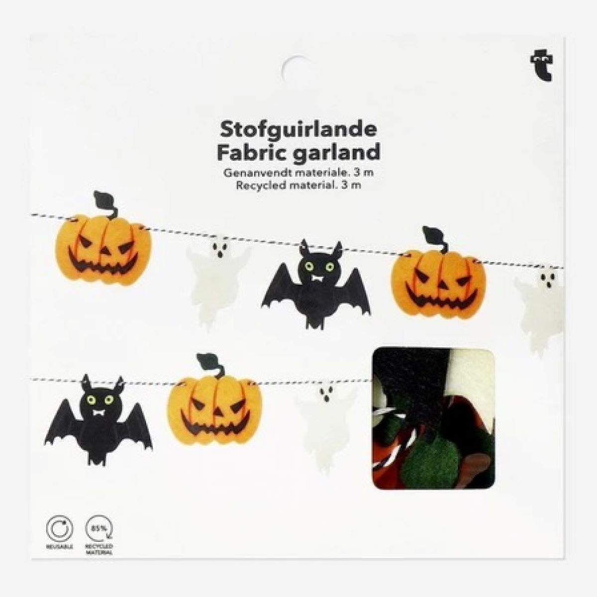 Garland Pumpkin, Bat, Ghost Felt 3M