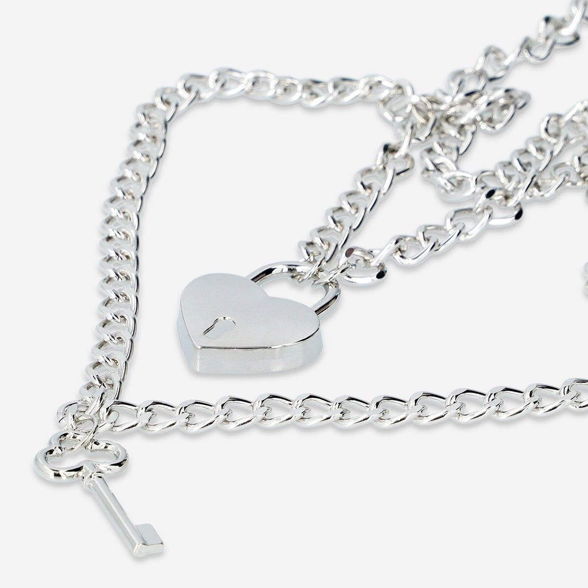 Necklace Chain With Small Lock And Key