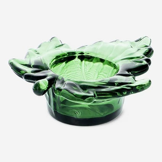 Tealight Holder Leaf Shape Green