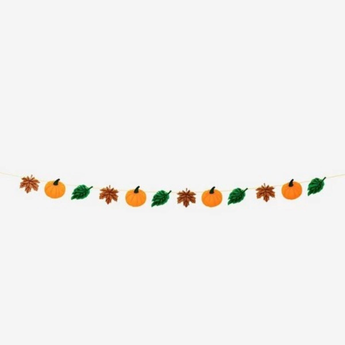 Garland Felt Leaves Pumpkins 3M