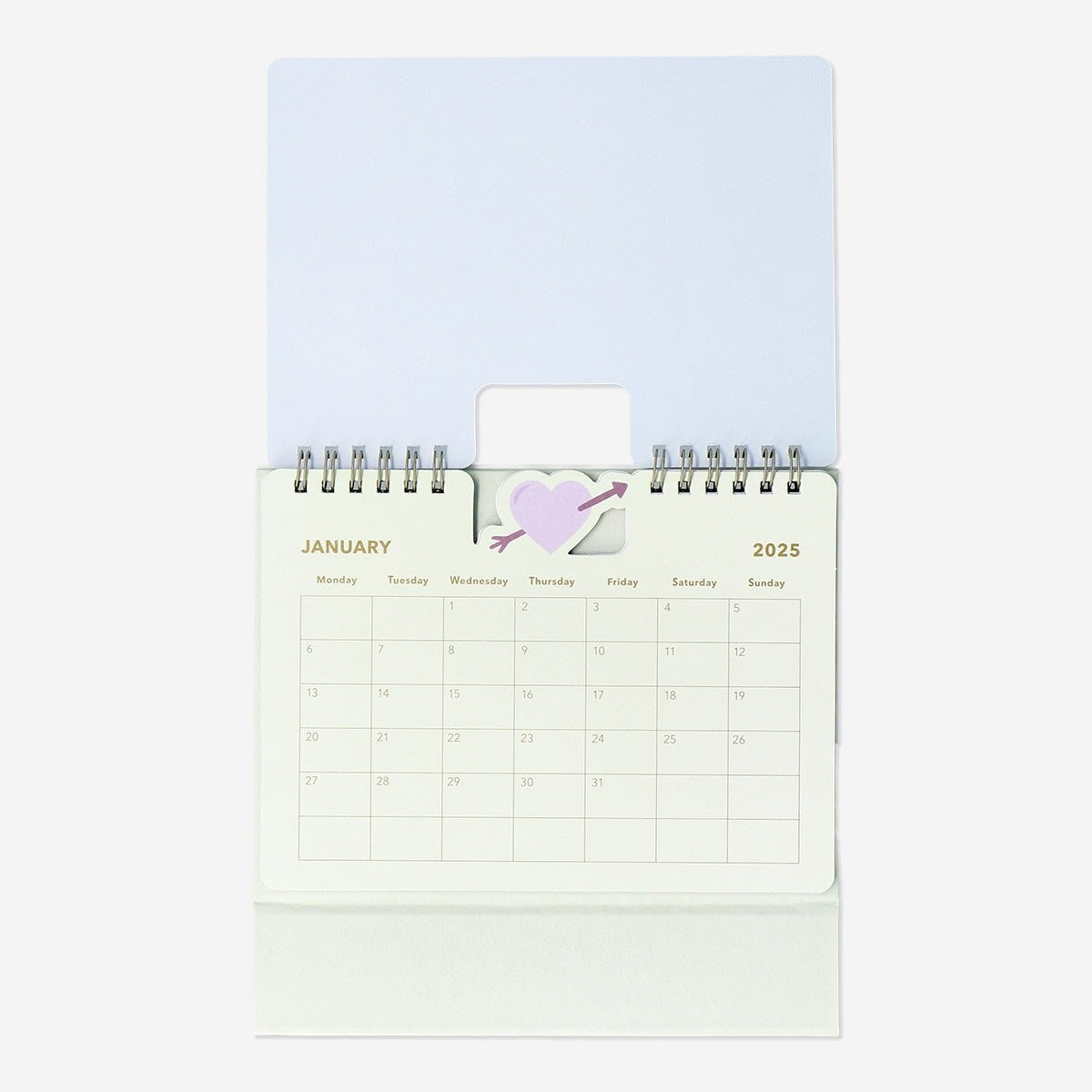 Calendar 2025 Spiral Desk Hearts En