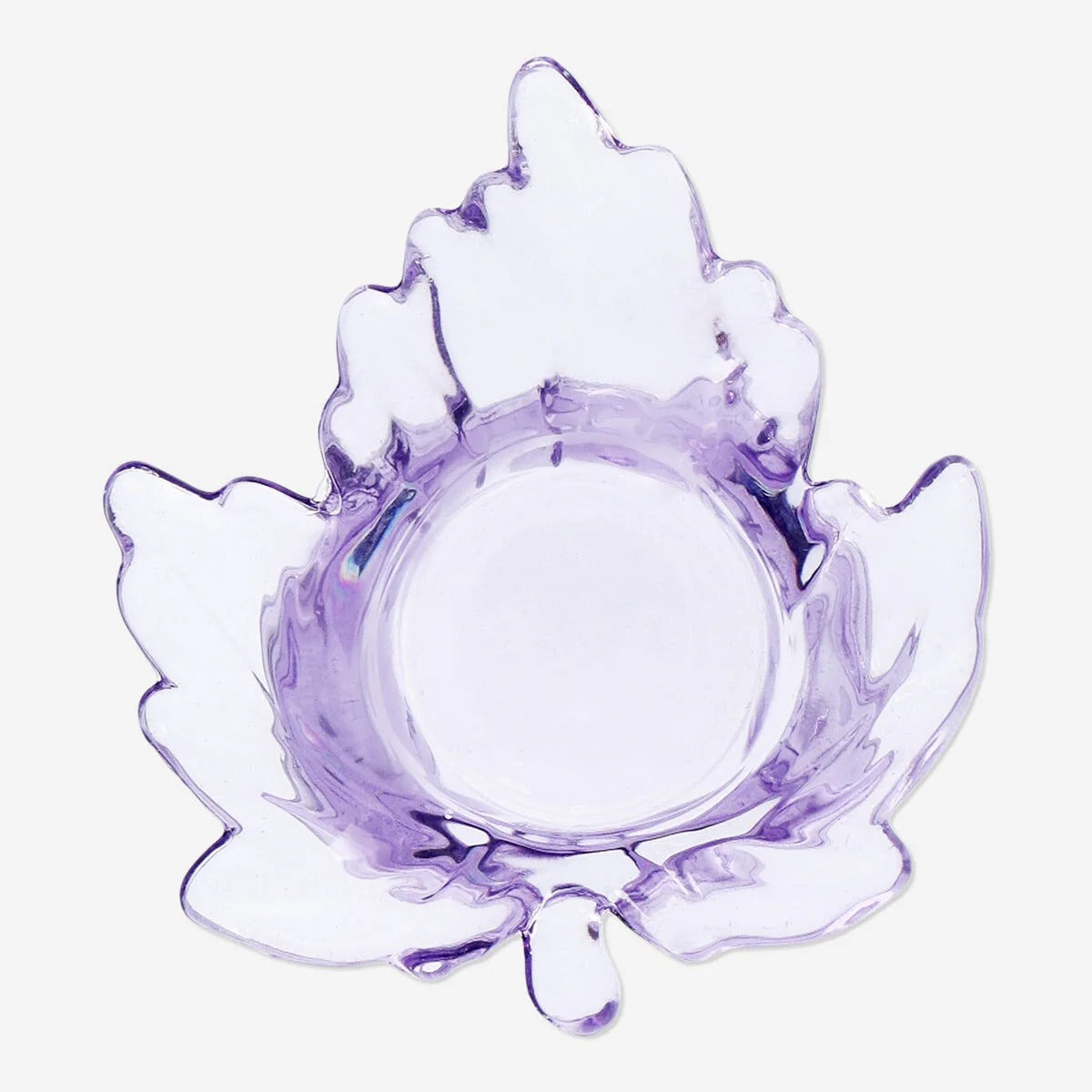 Tealight Holder Leaf Shape Purple