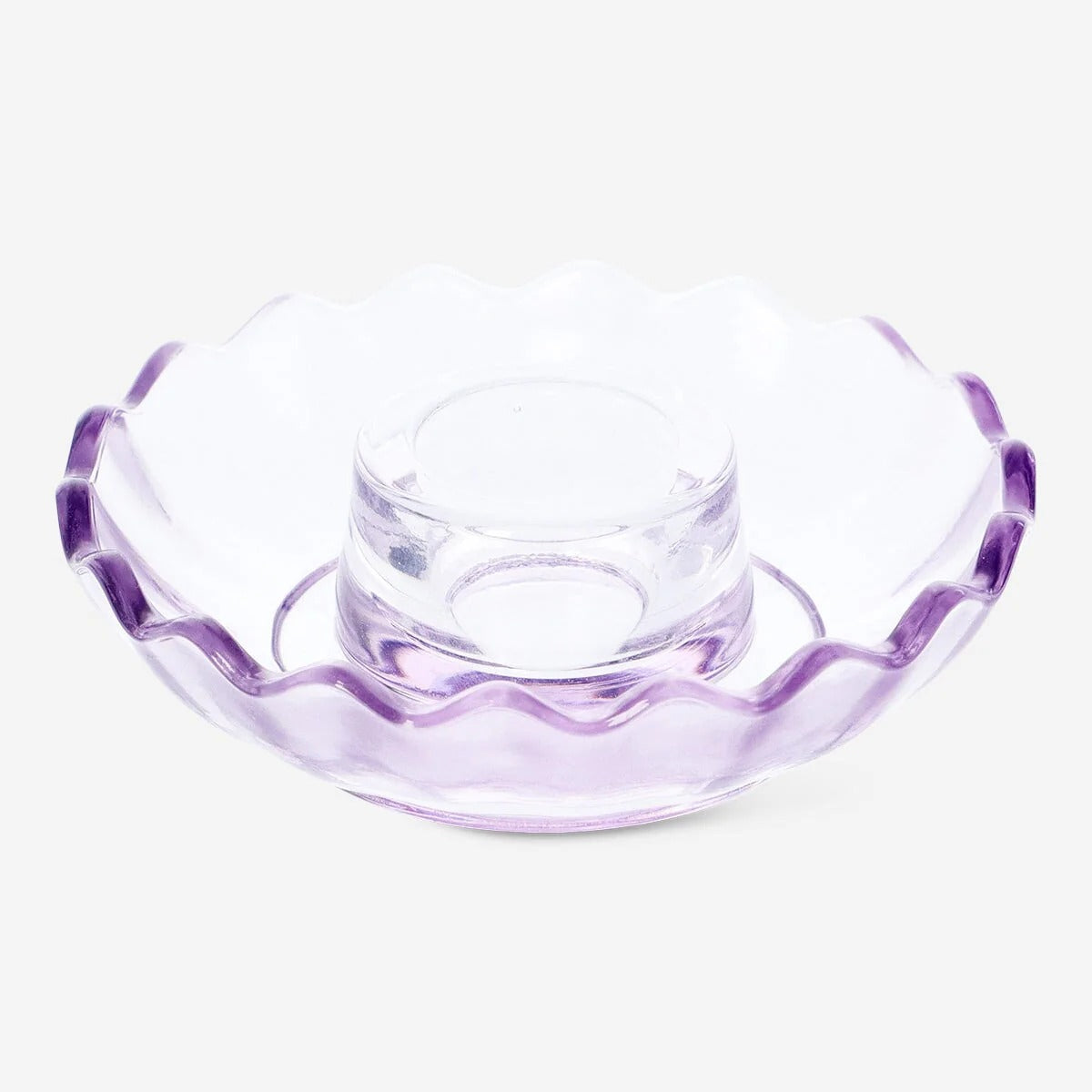 Candle Holder Glass Purple