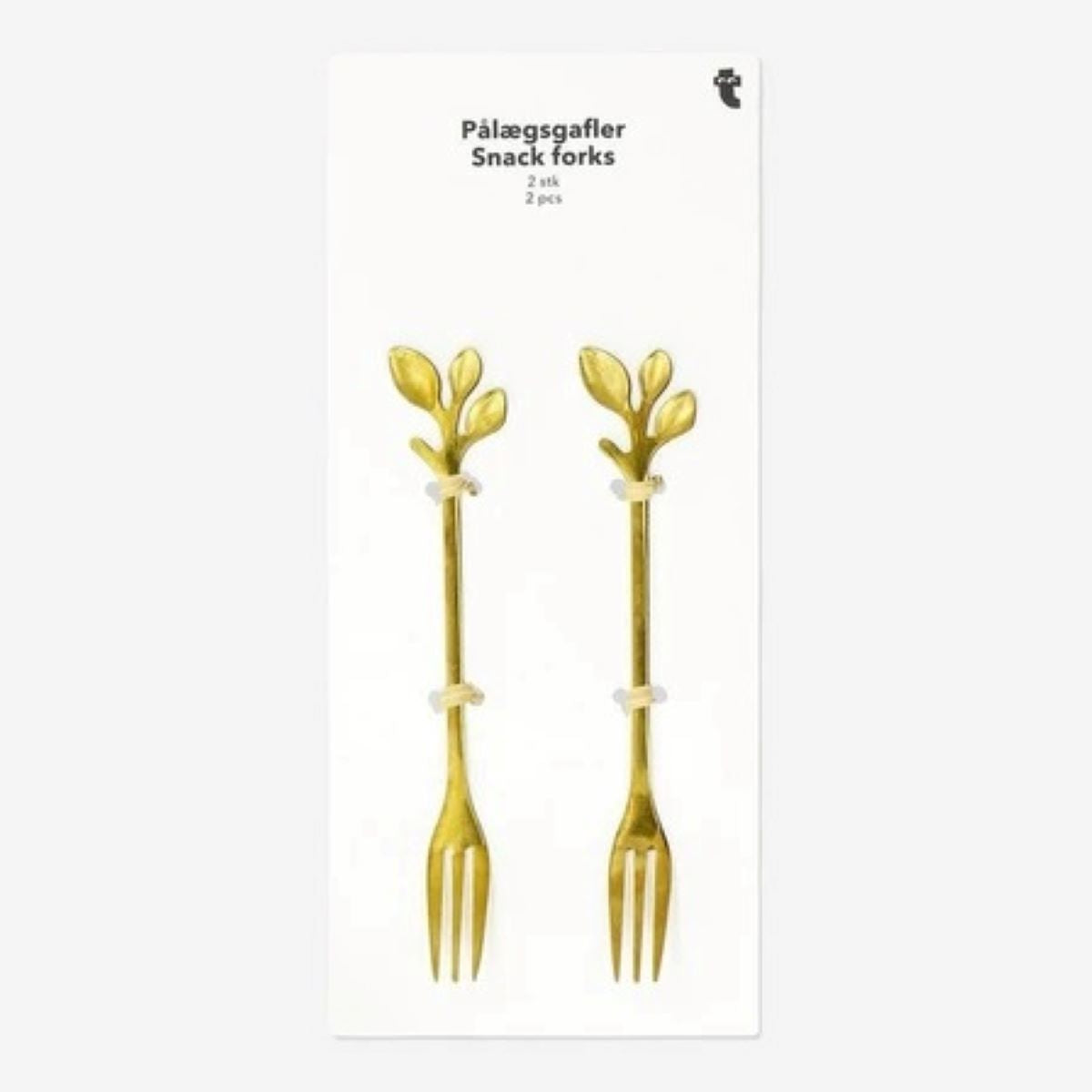 Fork Leaves 2 Pcs Set Gold