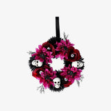 Wreath Dia 20Cm Recycled With Flower & Skulls