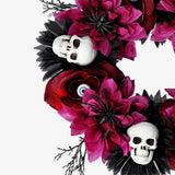 Wreath Dia 20Cm Recycled With Flower & Skulls