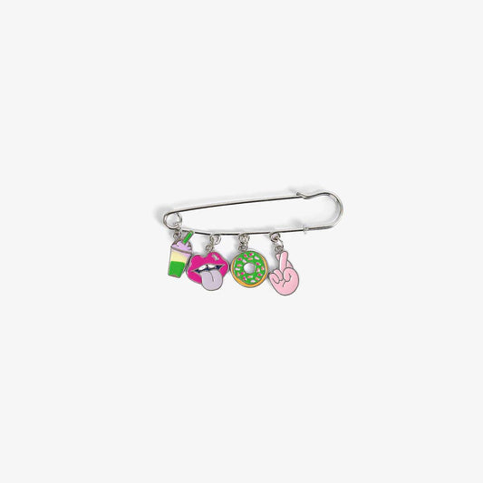 Brooche Safty Pin W. Charms