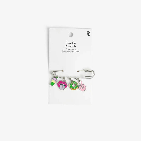 Brooche Safty Pin W. Charms