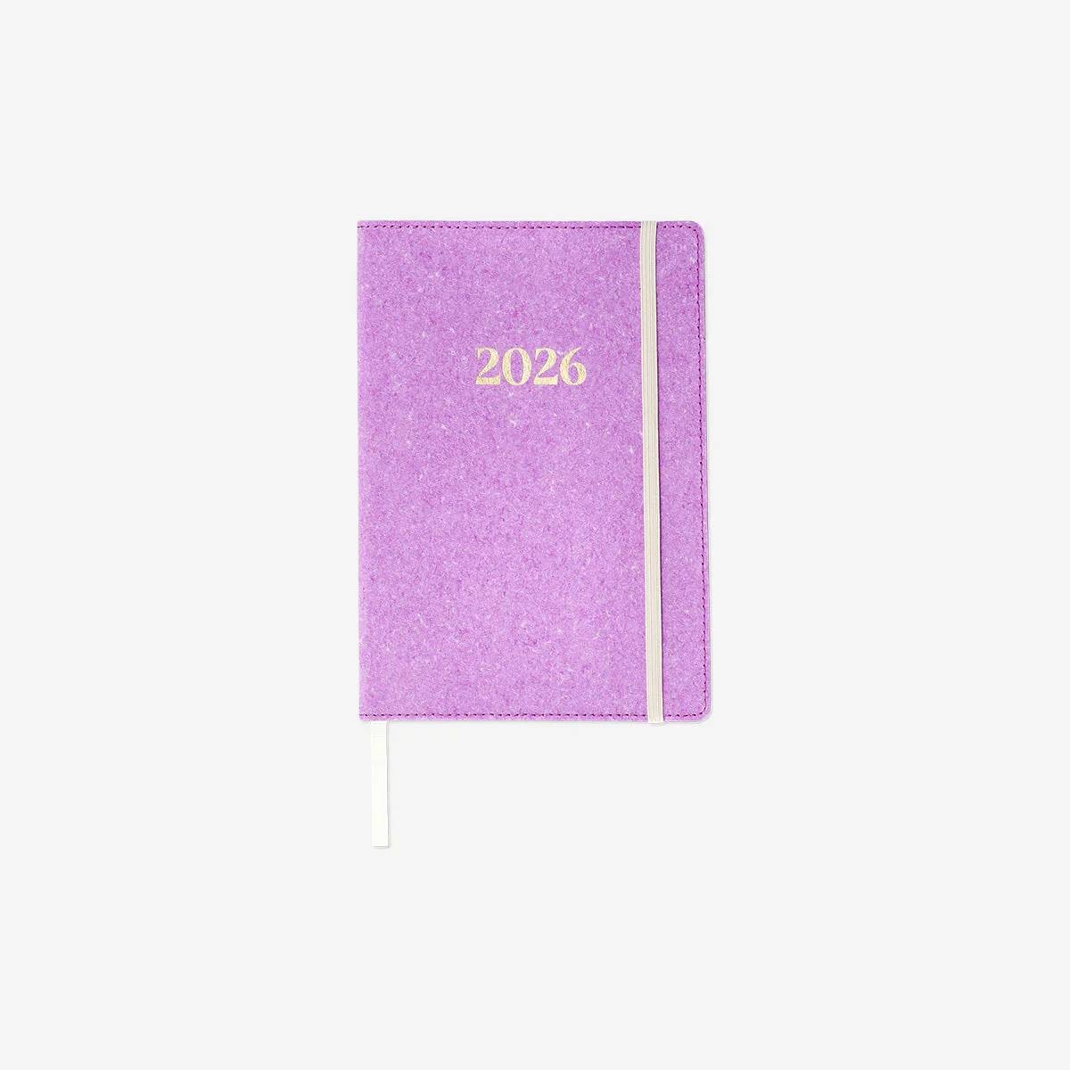 Calendar 2026 A5 Week Purple Recycled Leather En