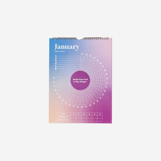 Calendar 2026 Habit Tracker Wall Gradien