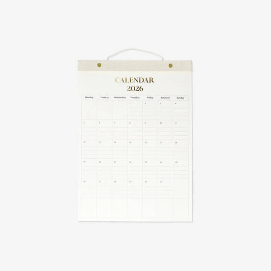Calendar 2026 Linen Top Wall En