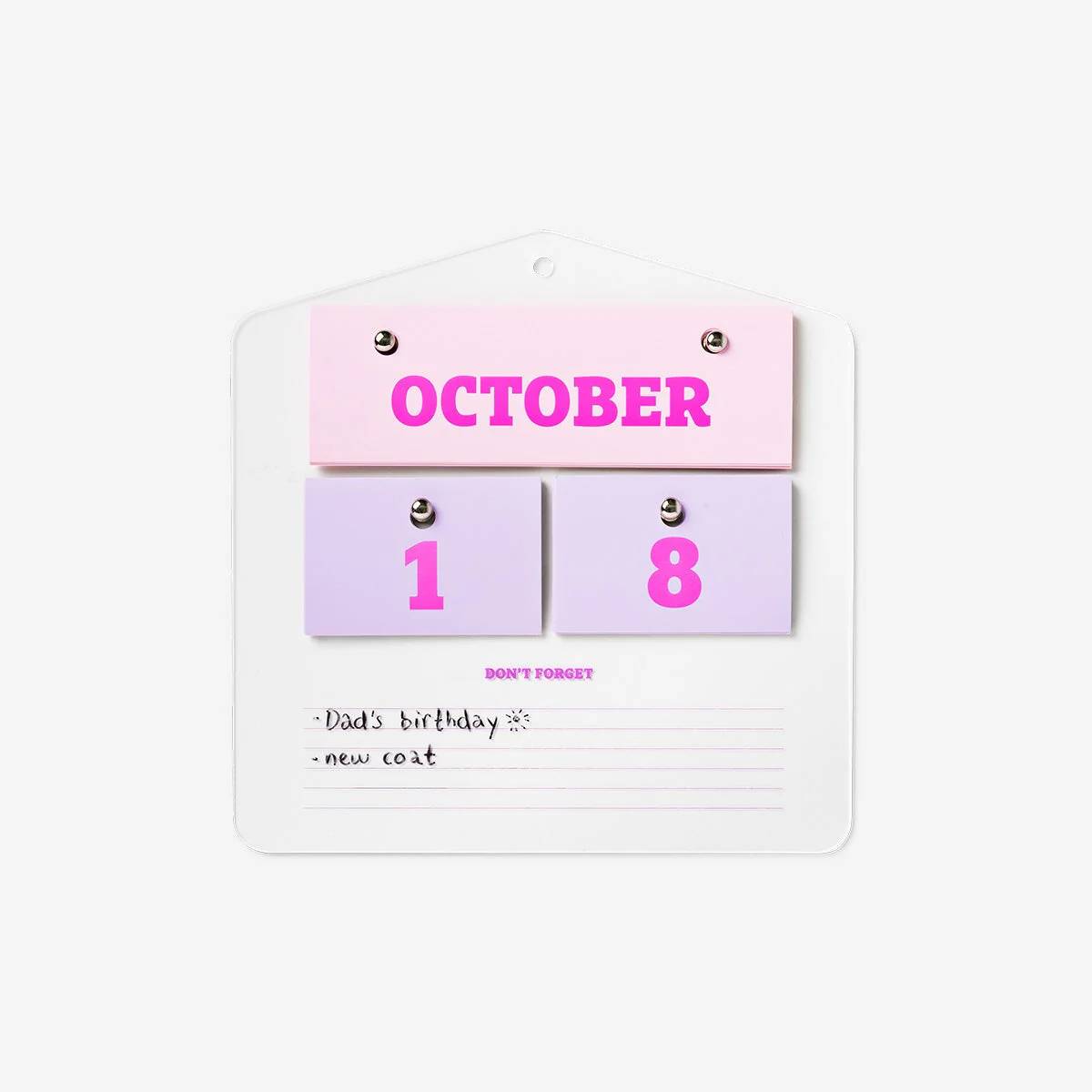 Calendar Eternity Acrylic Board Wall