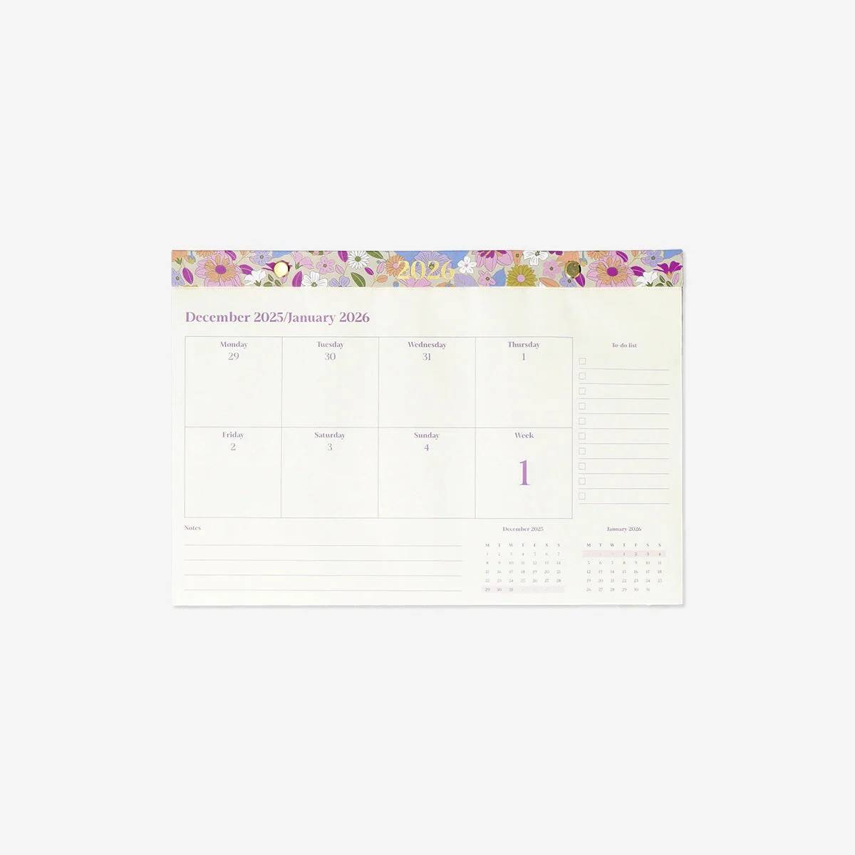 Calendar 2026 Weekly Notepad En