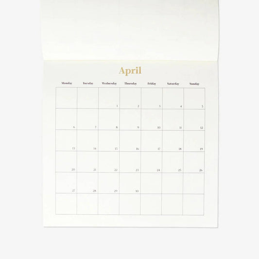 Calendar 2026 Wood Top Wall En