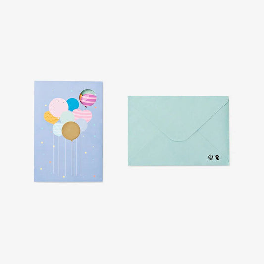 Card W Envelope Ballons Scene
