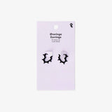 Earrings Heart Studs Black
