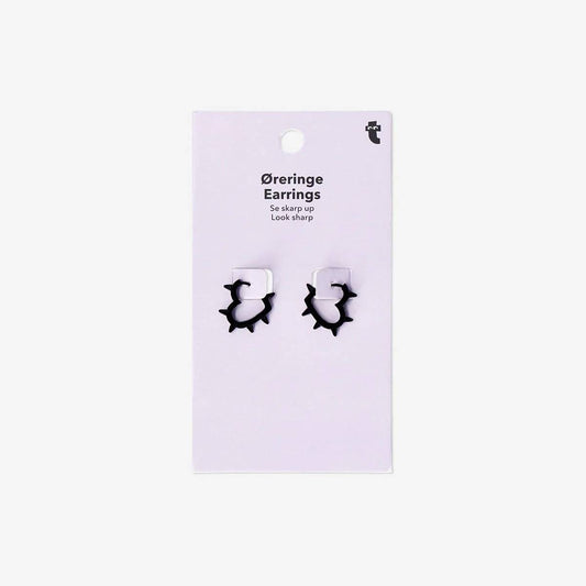 Earrings Heart Studs Black