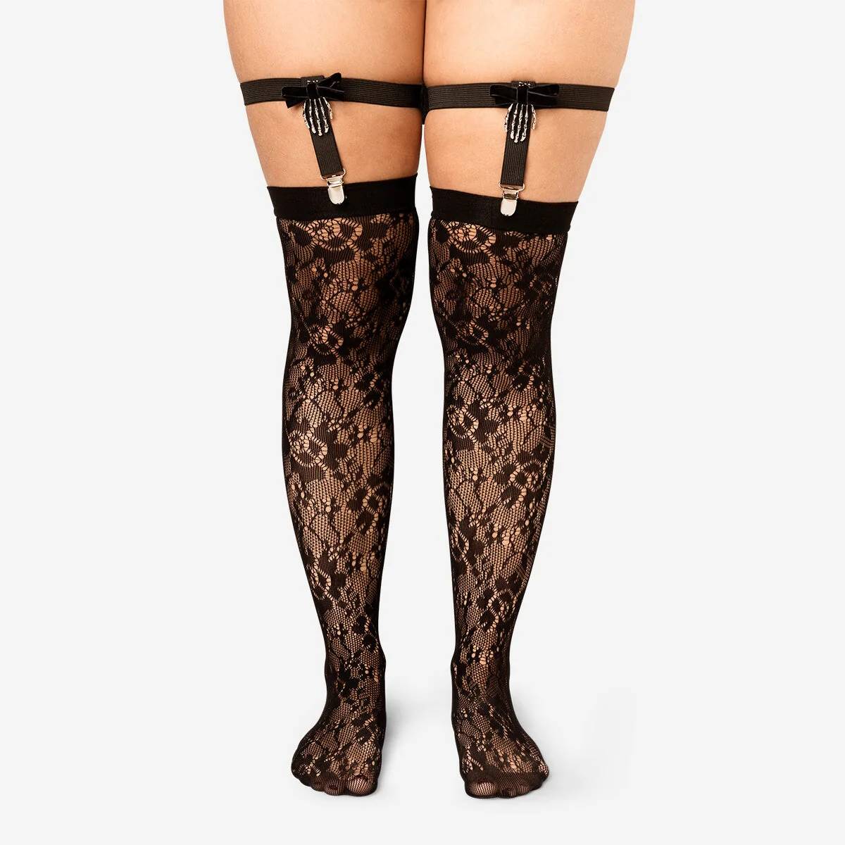 Garter For Thigh W Skeleton Hands Adjustable Elastic 2Pc