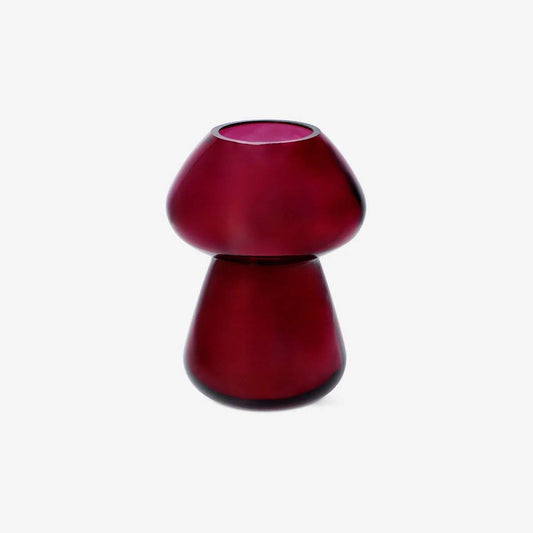 Vase Mushroom Shape Glass Pink