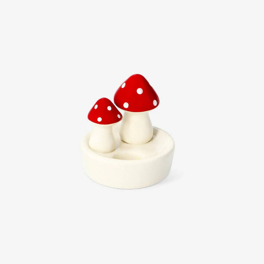 Candle Holder Scenery With Mushrooms