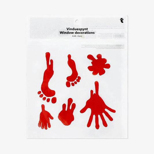 Window Deco Gel Hands And Blood Stains 6 Pcs