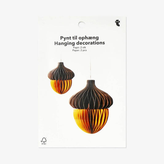 Deco Paper Honeycomb Acorn 2Pcs