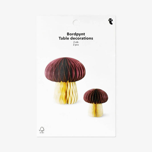 Deco Paper Honeycomb Mushroom 2Pcs