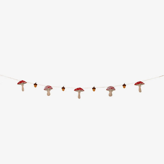 Garland Recycled Felt Mushrooms 2M