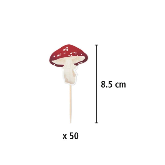 Flag For Cake As Mushrooms 50 Pcs