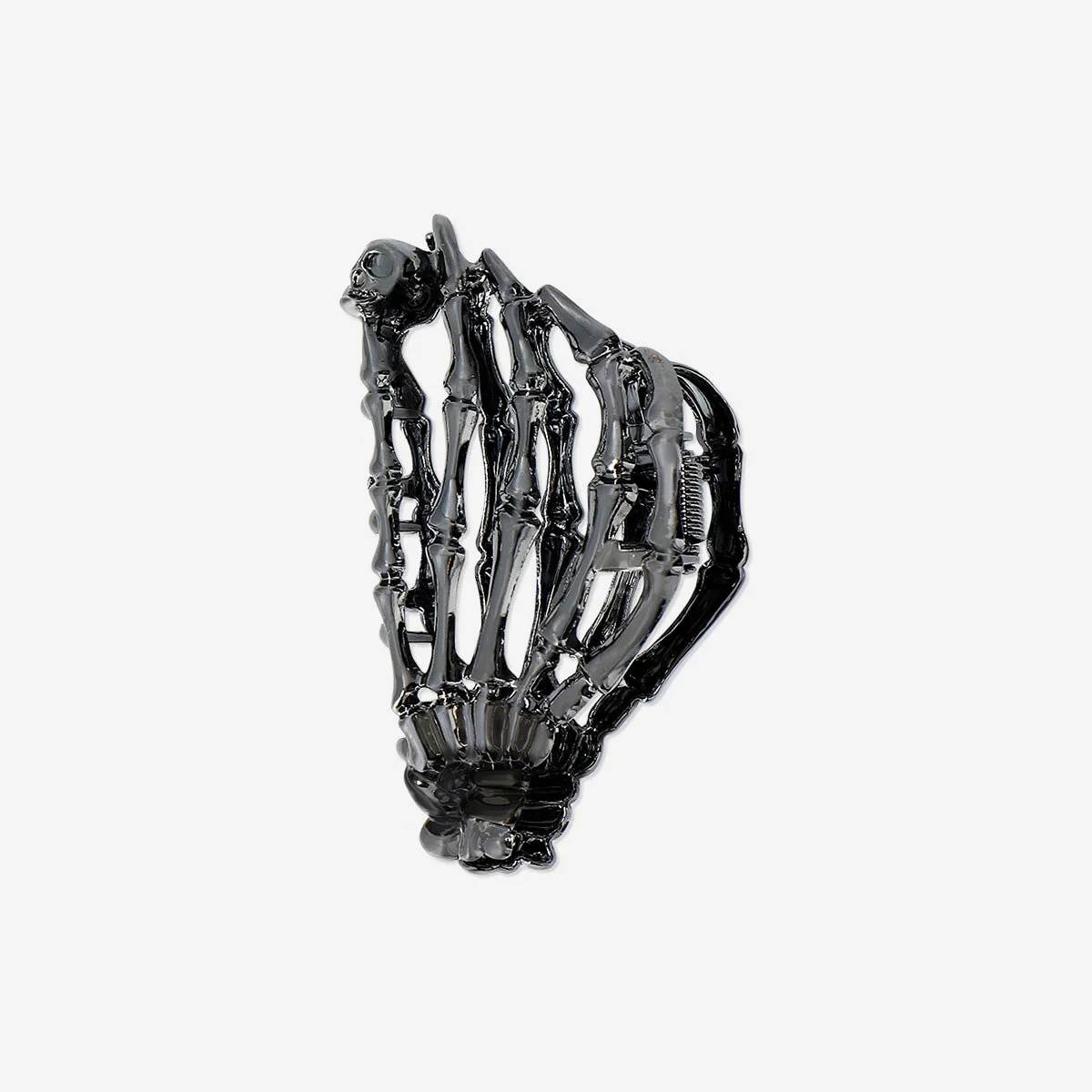 Clamp For Hair Skeleton Hand Oxidised Silver
